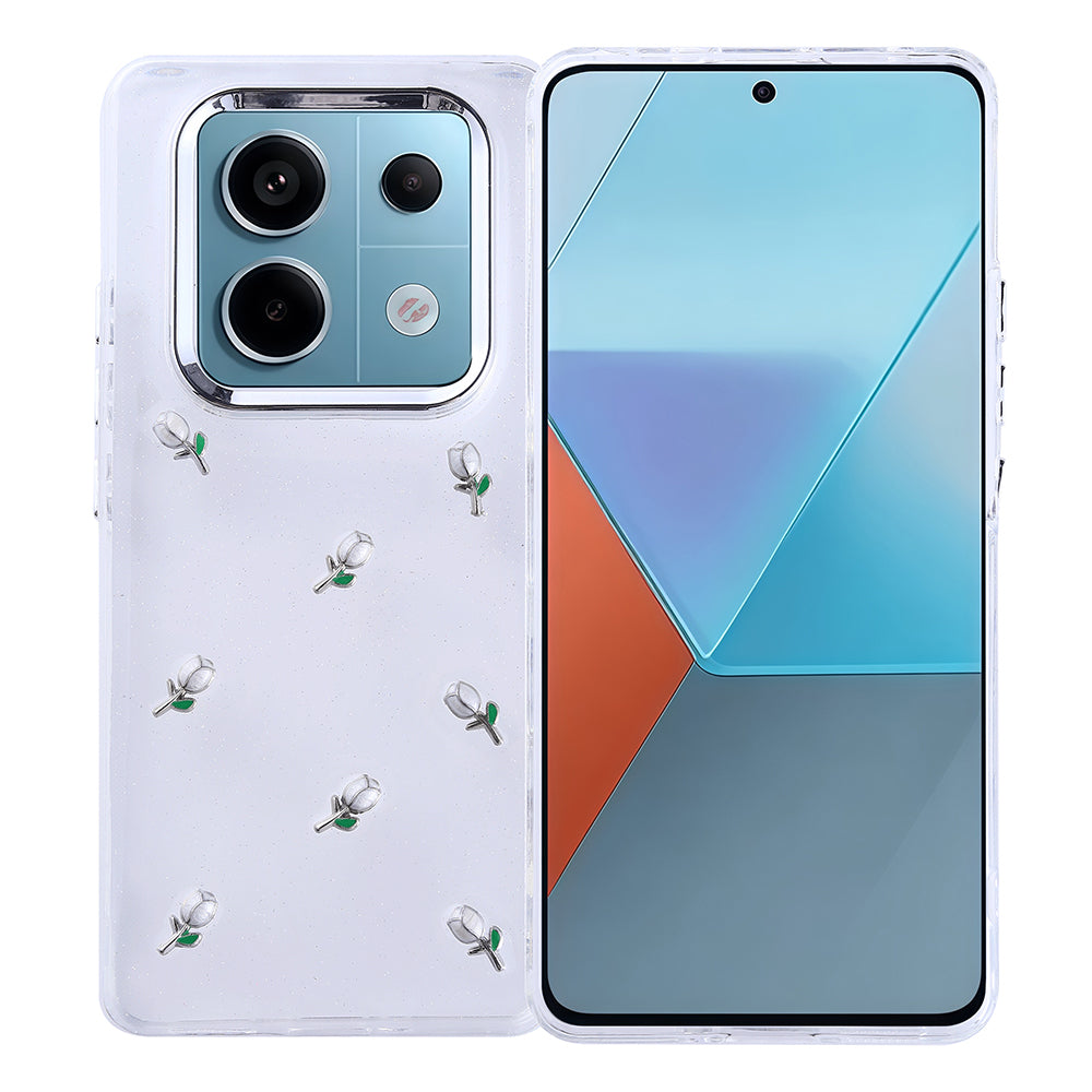 Xiaomi Redmi Note 14 Pro 4G Kılıf Airbag Tasarımlı Simli Şeffaf Zore Kutup Kapak Lale