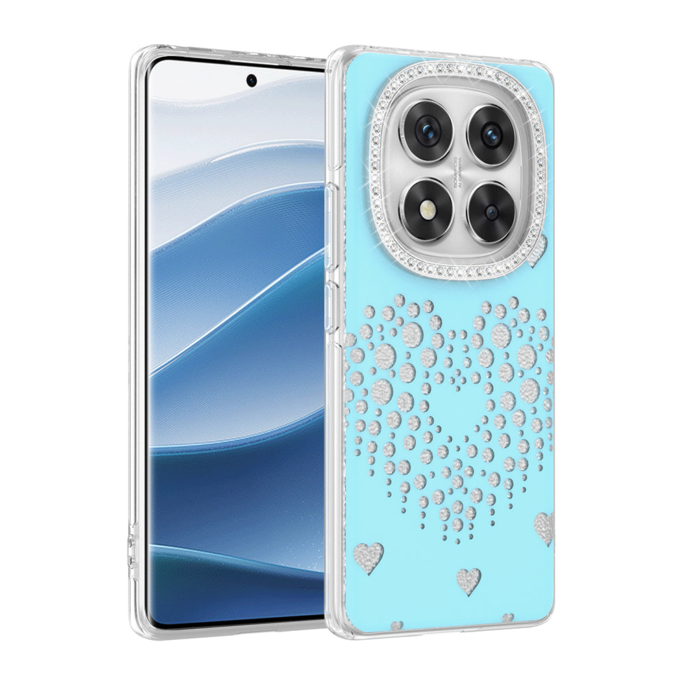Xiaomi Redmi Note 14 Pro 4G Kılıf Damla Taşlı Zore Rivas Sert PC Kapak Mavi