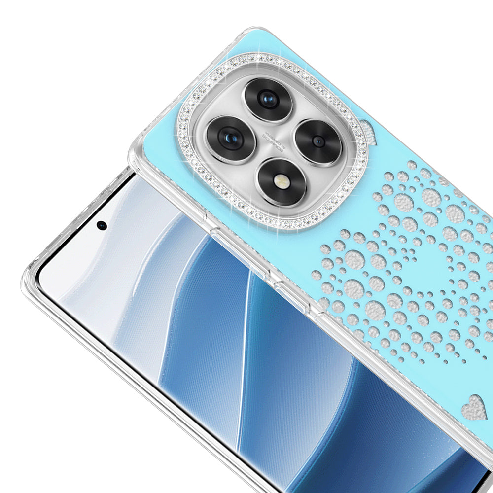 Xiaomi Redmi Note 14 Pro 4G Kılıf Damla Taşlı Zore Rivas Sert PC Kapak Mavi