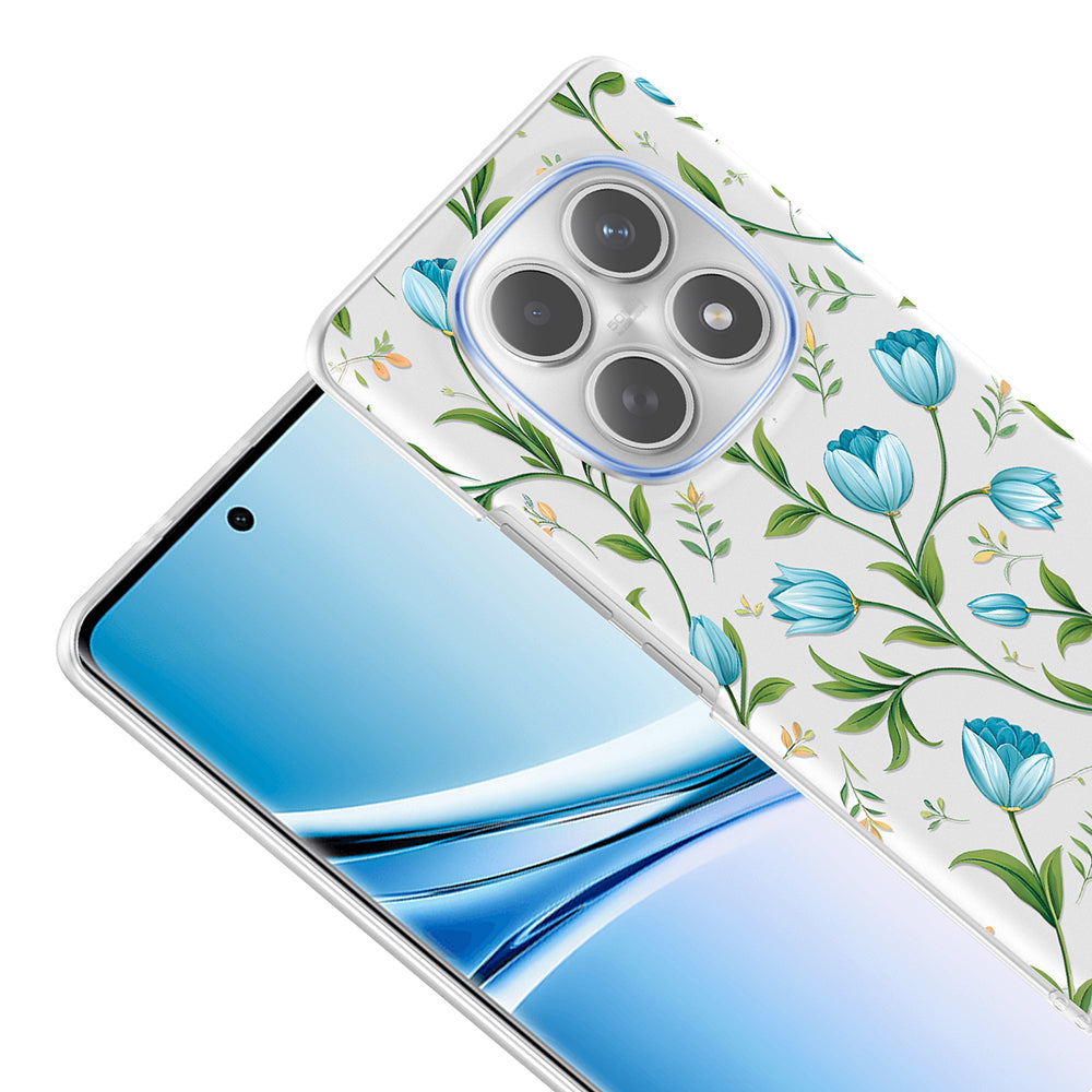 Xiaomi Redmi Note 14 Pro 4G Kılıf Kamera Korumalı Desenli Zore Klip Kapak Mavi Lale