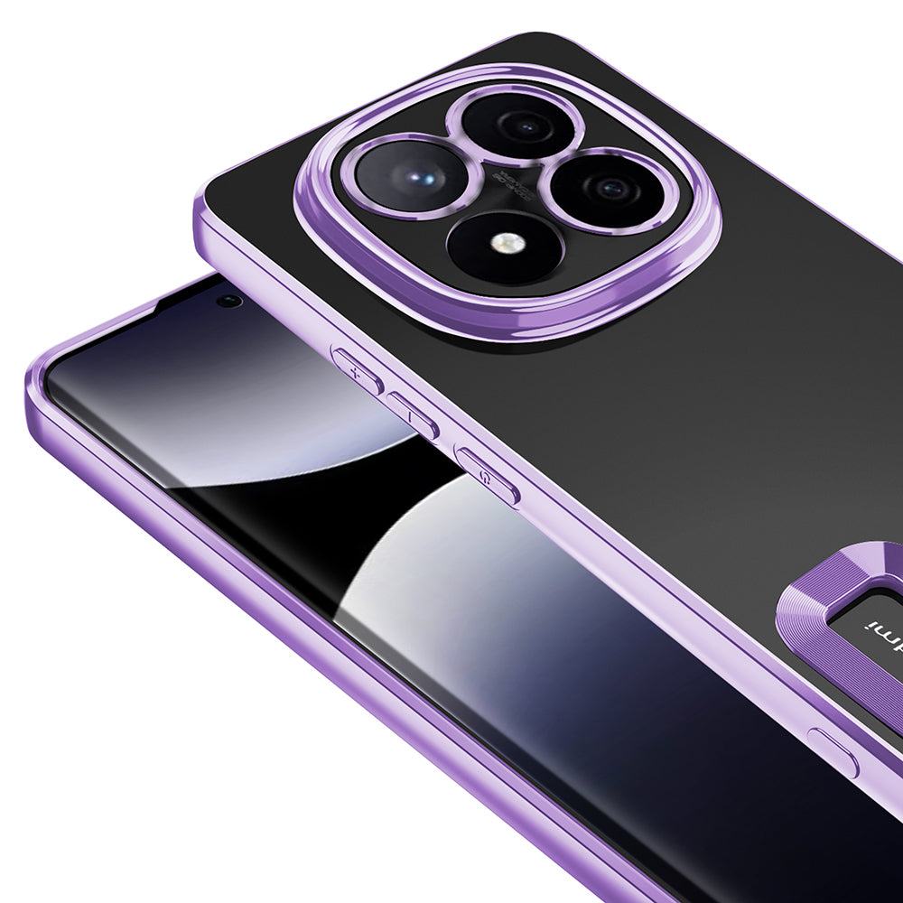Xiaomi Redmi Note 14 Pro 4G Kılıf Kamera Korumalı Logo Gösteren Zore Omega Kapak Gümüş