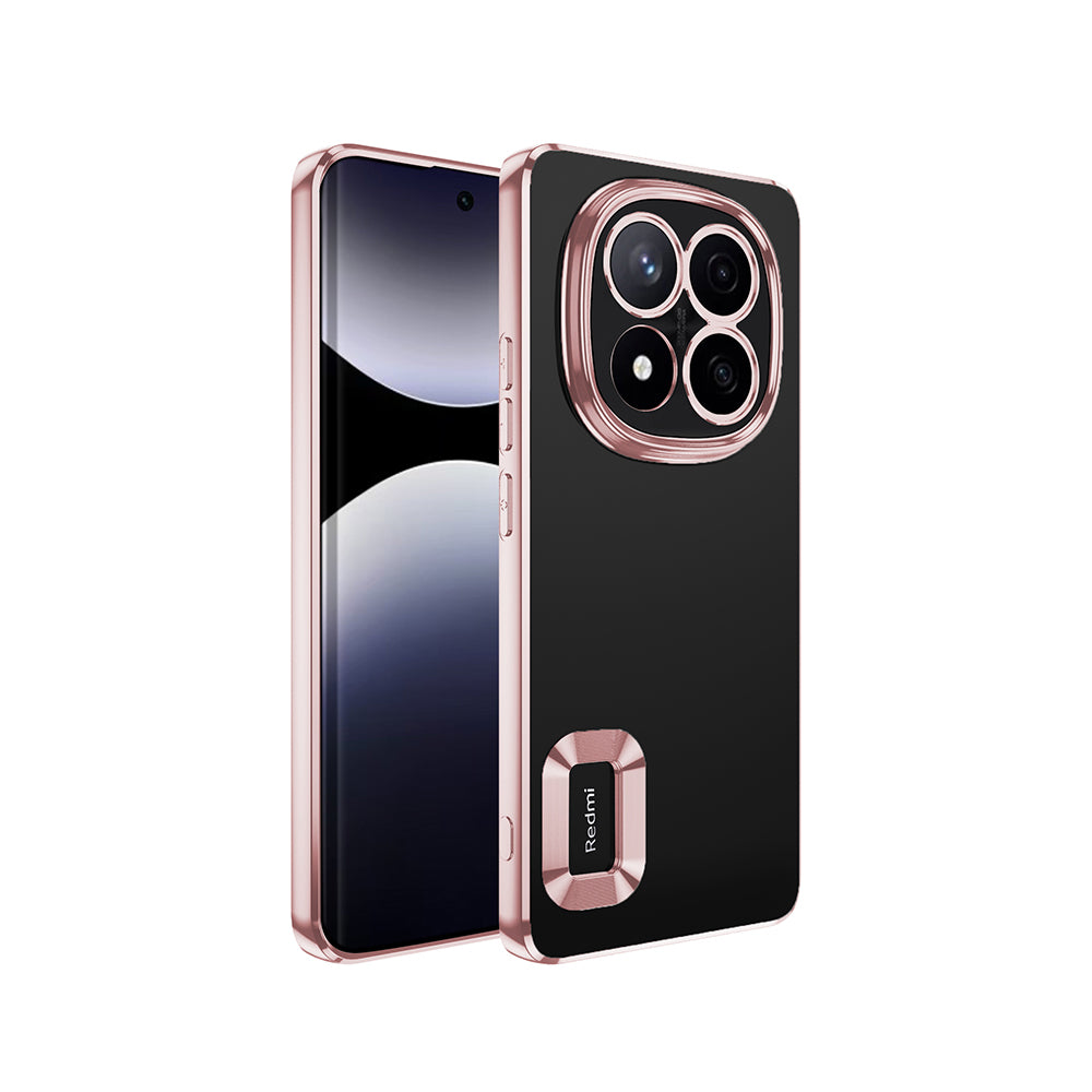 Xiaomi Redmi Note 14 Pro 4G Kılıf Kamera Korumalı Logo Gösteren Zore Omega Kapak Rose Gold