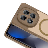 Xiaomi Redmi Note 14 Pro 4G Kılıf M-safe Şarj Özellikli Zore Babet Kapak Kahverengi