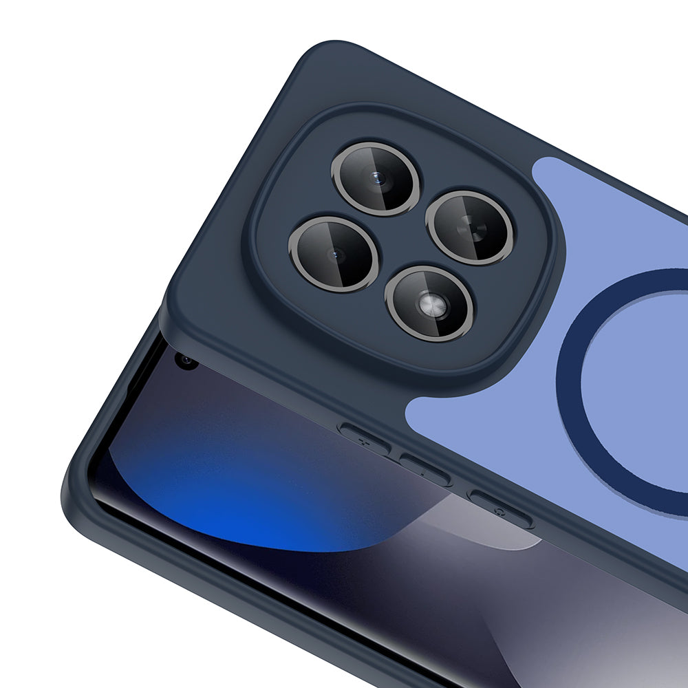 Xiaomi Redmi Note 14 Pro 4G Kılıf M-safe Şarj Özellikli Zore Babet Kapak Lacivert