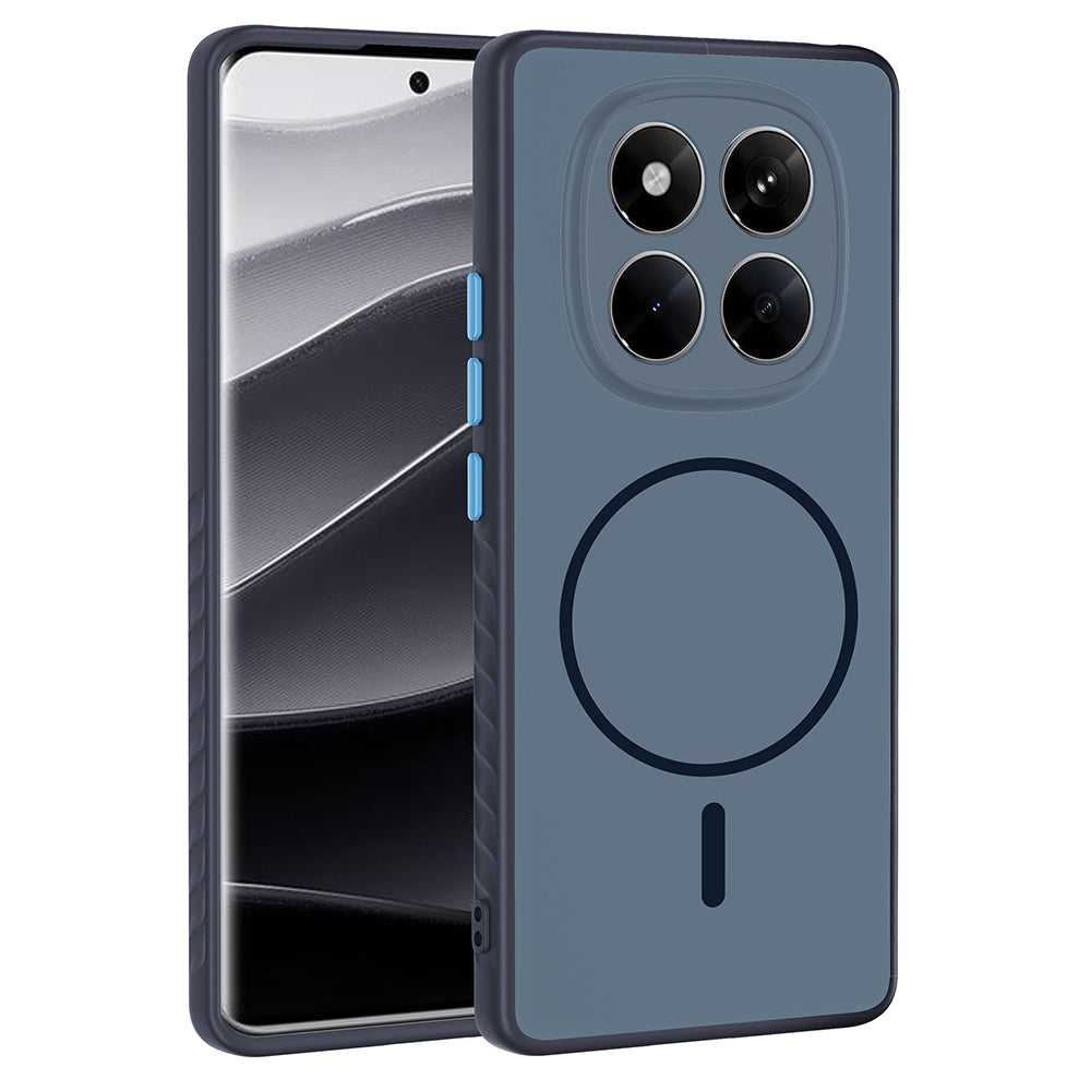 Xiaomi Redmi Note 14 Pro 4G Kılıf M-safe Şarj Özellikli Tea Kapak Lacivert
