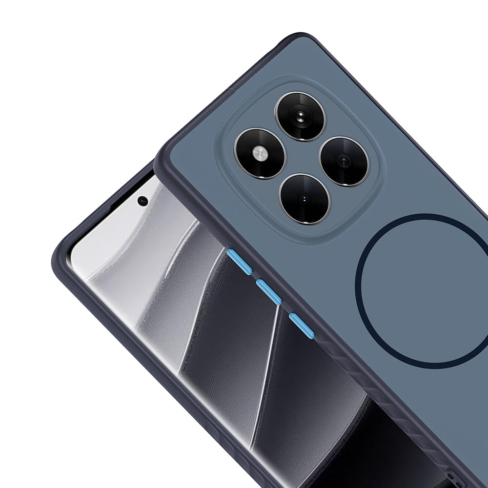Xiaomi Redmi Note 14 Pro 4G Kılıf M-safe Şarj Özellikli Tea Kapak Lacivert
