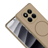 Xiaomi Redmi Note 14 Pro 4G Kılıf M-safe Şarj Özellikli Tea Kapak Gold