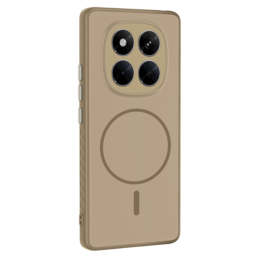 Xiaomi Redmi Note 14 Pro 4G Kılıf M-safe Şarj Özellikli Tea Kapak Gold