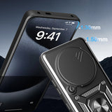 Xiaomi Redmi Note 14 Pro 4G Kılıf Magnetik Standlı Kamera Korumalı Zore Sürgülü Vega Kapak Mavi