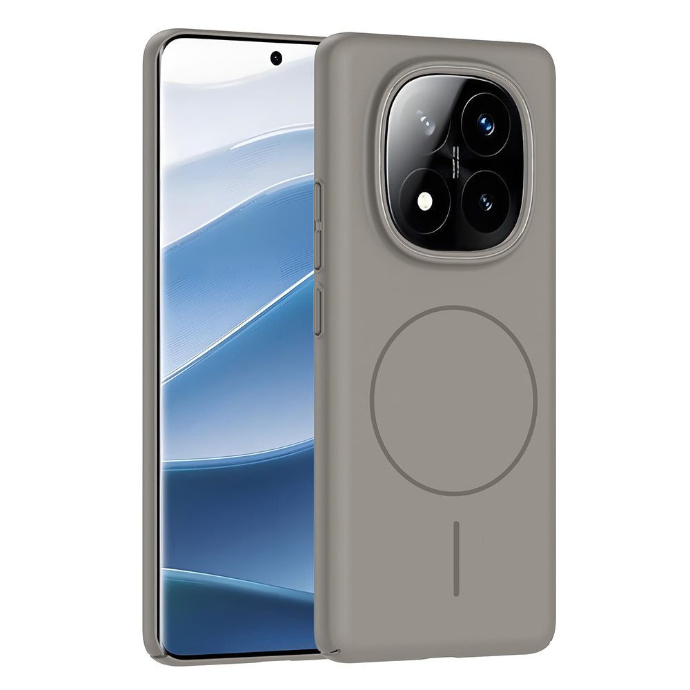 Xiaomi Redmi Note 14 Pro 4G Kılıf M-safe Şarj Özellikli Zore Ruby Sert Kapak Gri