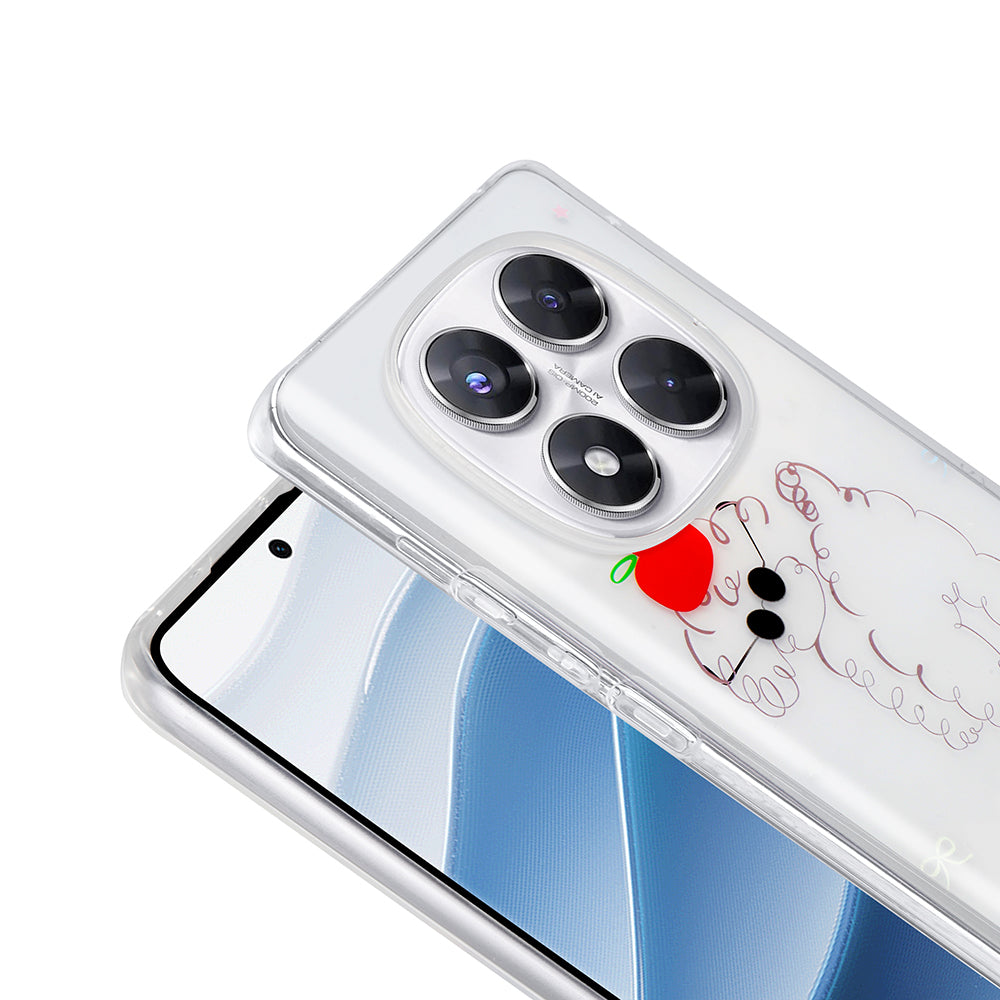 Xiaomi Redmi Note 14 Pro 4G Kılıf Şeffaf Figürlü Zore Folk Sert Kapak Çilek