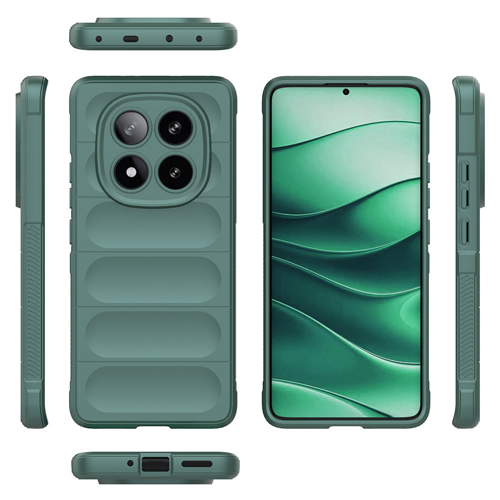 Xiaomi Redmi Note 14 Pro 5G Kılıf Esnek TPU Oyuklu Arka Yüzey Tasarımlı Zore Etnik Silikon Kapak Lacivert