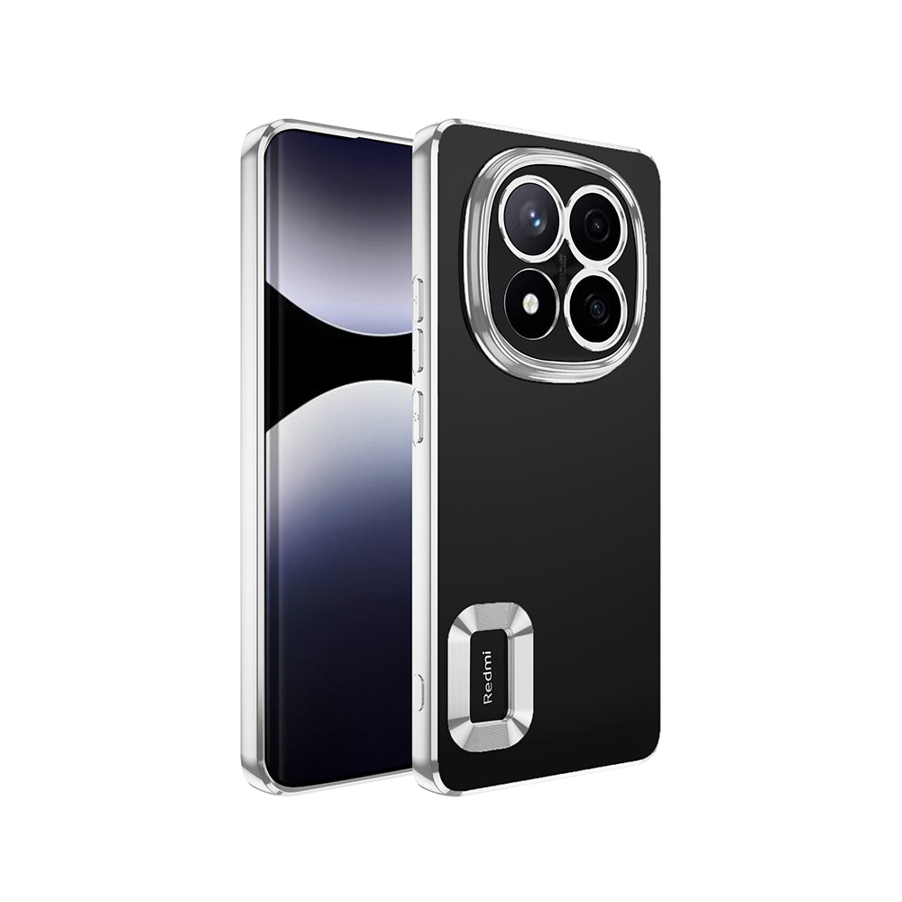 Xiaomi Redmi Note 14 Pro 5G Kılıf Kamera Korumalı Logo Gösteren Zore Omega Kapak Gümüş