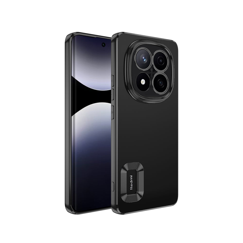 Xiaomi Redmi Note 14 Pro 5G Kılıf Kamera Korumalı Logo Gösteren Zore Omega Kapak Siyah