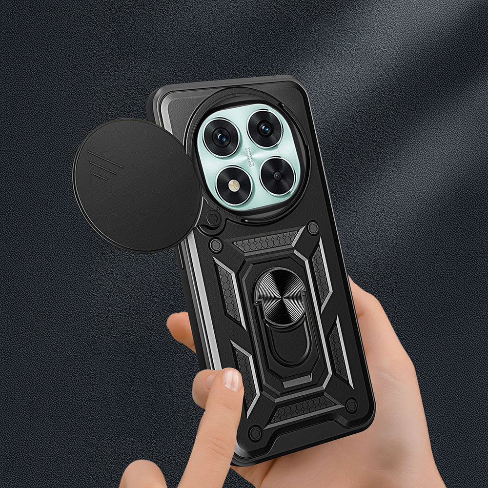 Xiaomi Redmi Note 14 Pro 5G Kılıf Magnetik Standlı Kamera Korumalı Zore Sürgülü Vega Kapak Siyah