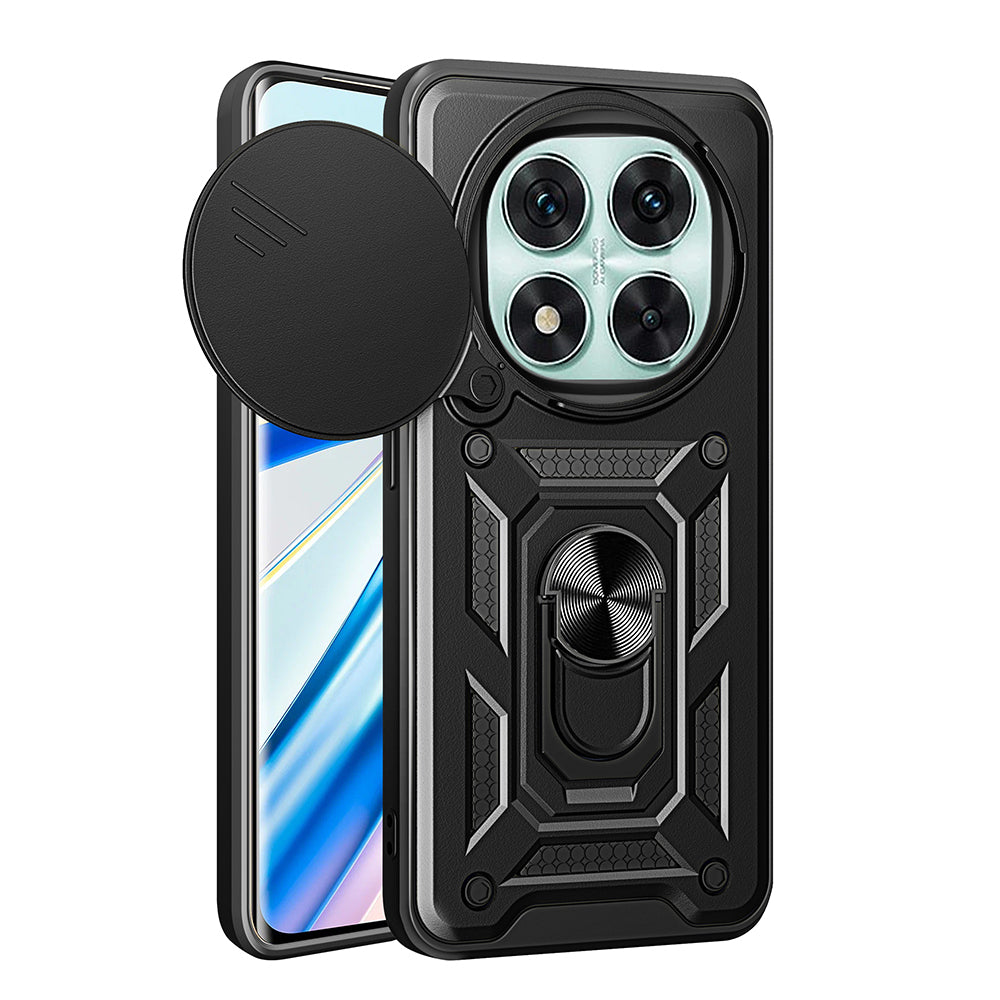 Xiaomi Redmi Note 14 Pro 5G Kılıf Magnetik Standlı Kamera Korumalı Zore Sürgülü Vega Kapak Mavi