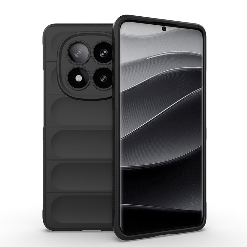 Xiaomi Redmi Note 14 Pro Plus Kılıf Esnek TPU Oyuklu Arka Yüzey Tasarımlı Zore Etnik Silikon Kapak Siyah