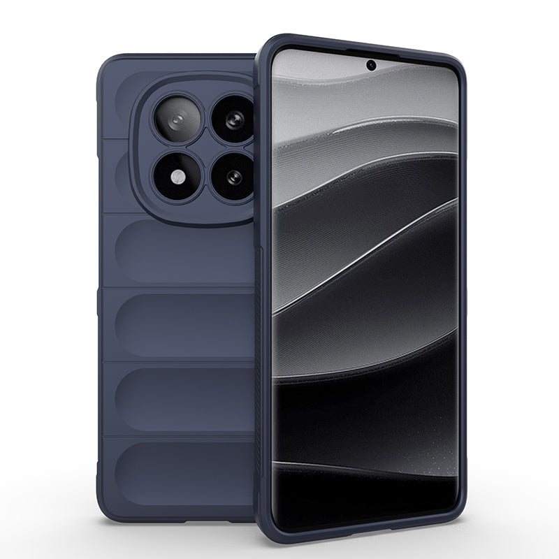Xiaomi Redmi Note 14 Pro Plus Kılıf Esnek TPU Oyuklu Arka Yüzey Tasarımlı Zore Etnik Silikon Kapak Lacivert