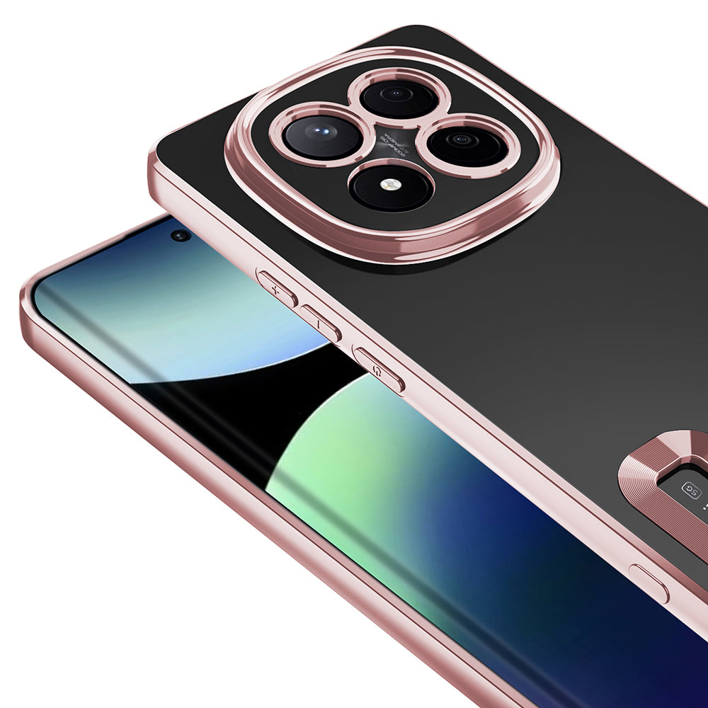 Xiaomi Redmi Note 14 Pro Plus Kılıf Kamera Korumalı Logo Gösteren Zore Omega Kapak Gümüş