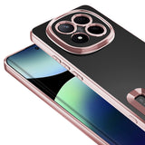 Xiaomi Redmi Note 14 Pro Plus Kılıf Kamera Korumalı Logo Gösteren Zore Omega Kapak Gold