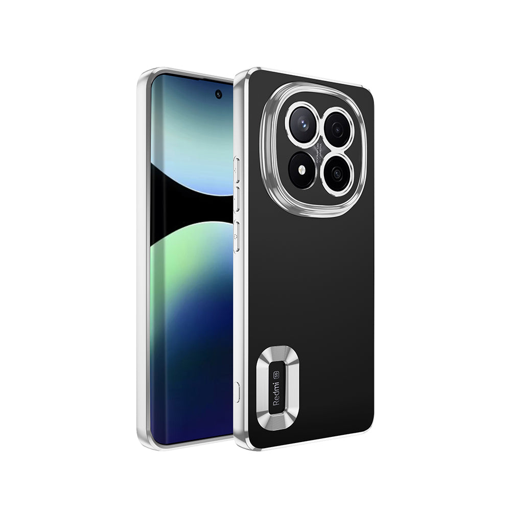Xiaomi Redmi Note 14 Pro Plus Kılıf Kamera Korumalı Logo Gösteren Zore Omega Kapak Siyah