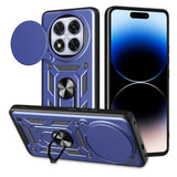 Xiaomi Redmi Note 14 Pro Plus Kılıf Magnetik Standlı Kamera Korumalı Zore Sürgülü Vega Kapak Mavi