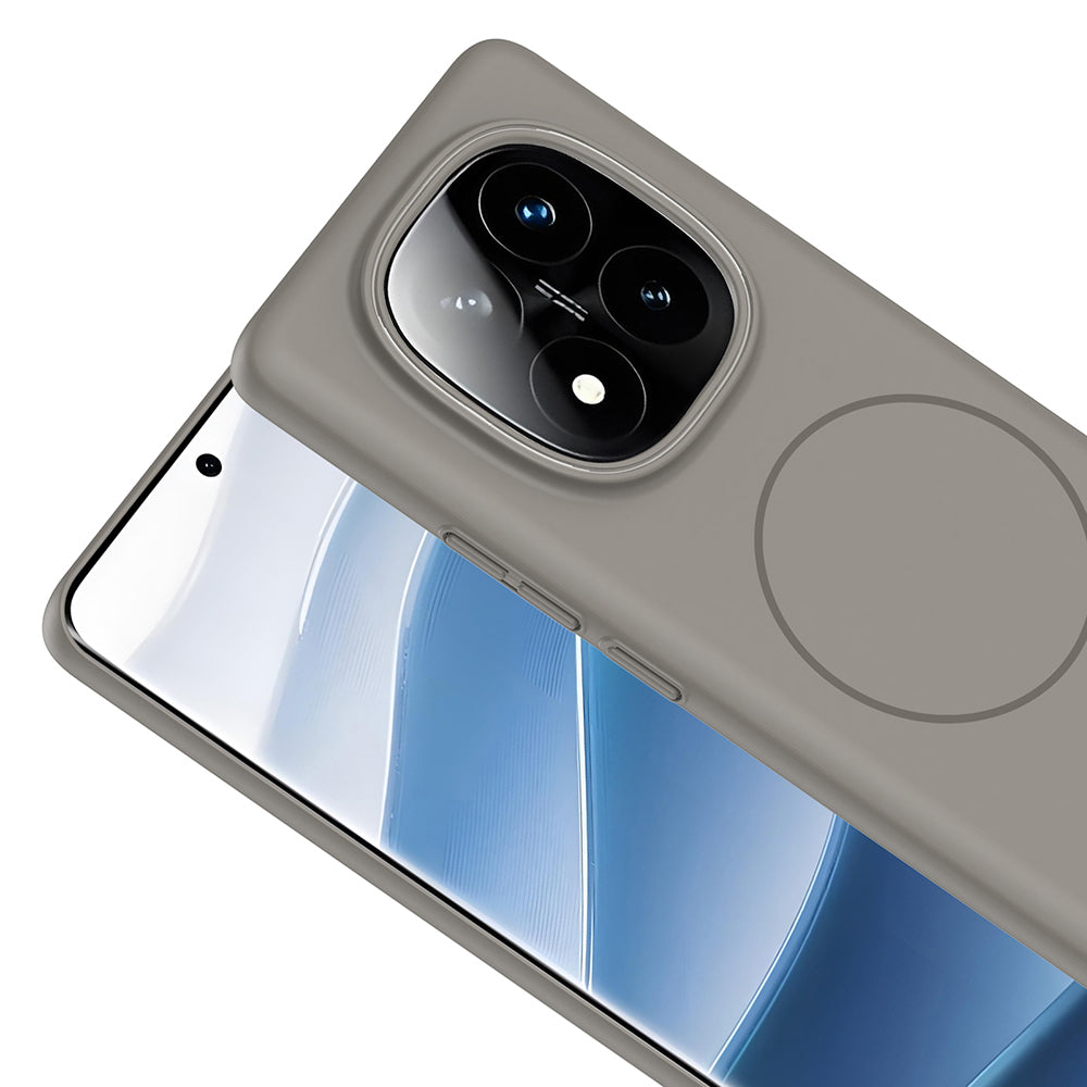 Xiaomi Redmi Note 14 Pro Plus Kılıf M-safe Şarj Özellikli Zore Ruby Sert Kapak Mürdüm