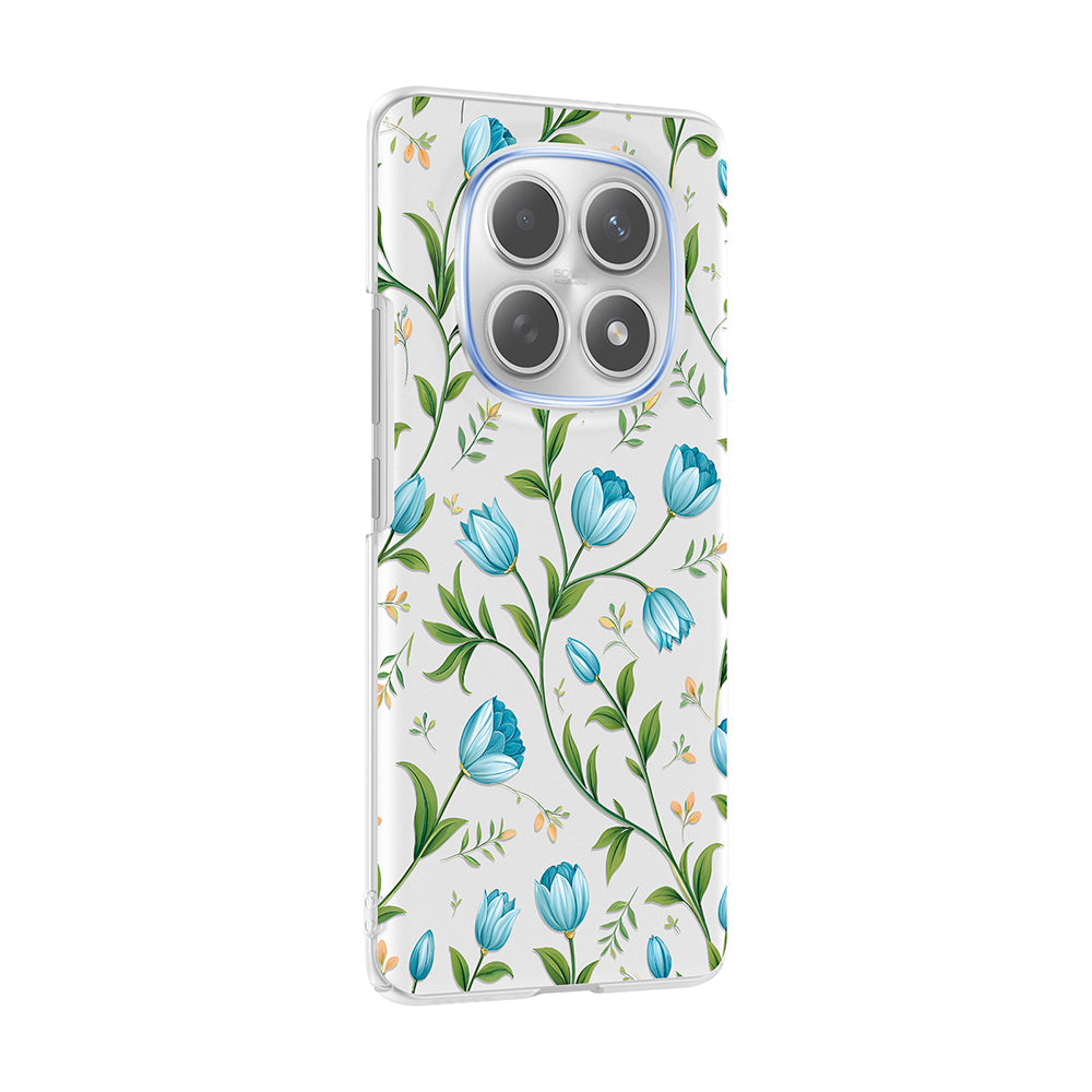 Xiaomi Redmi Note 15 4G Kılıf Kamera Korumalı Desenli Zore Klip Kapak Mavi Lale