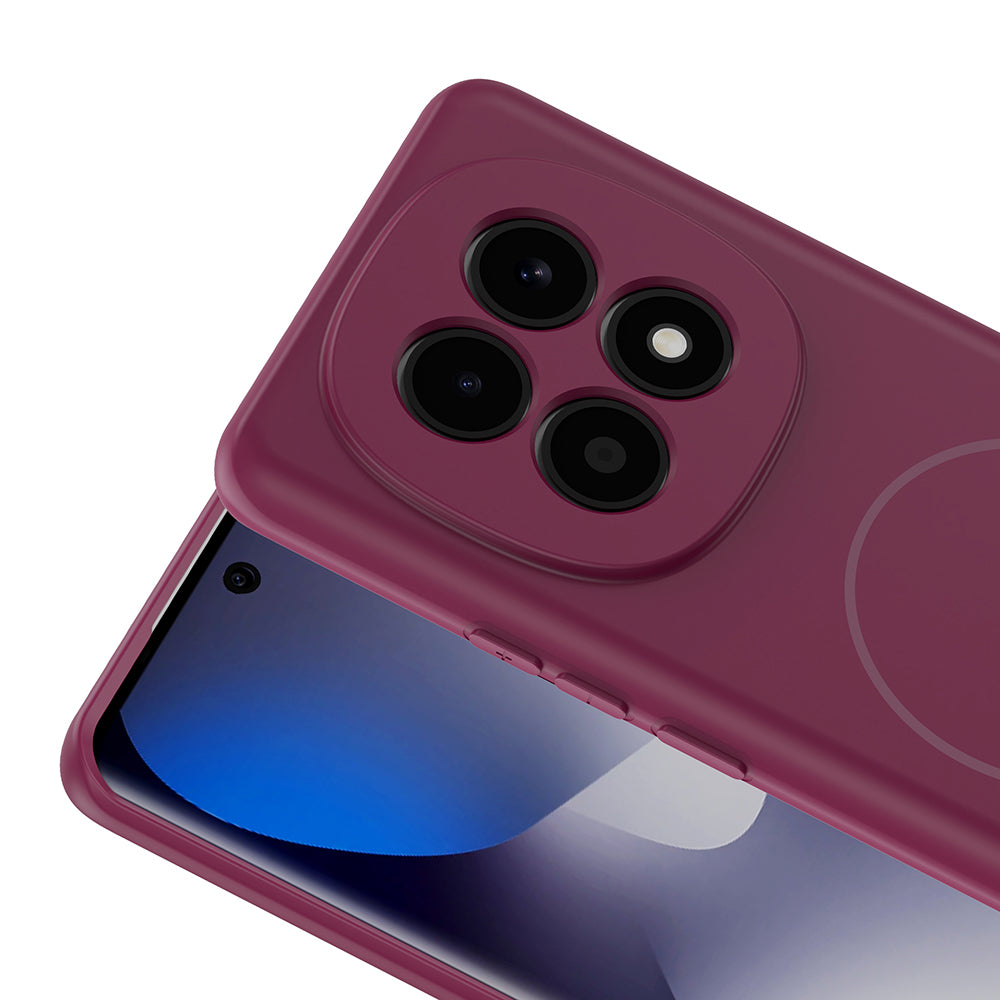 Xiaomi Redmi Note 15 4G Kılıf M-safe Şarj Özellikli Meta Kapak Mürdüm