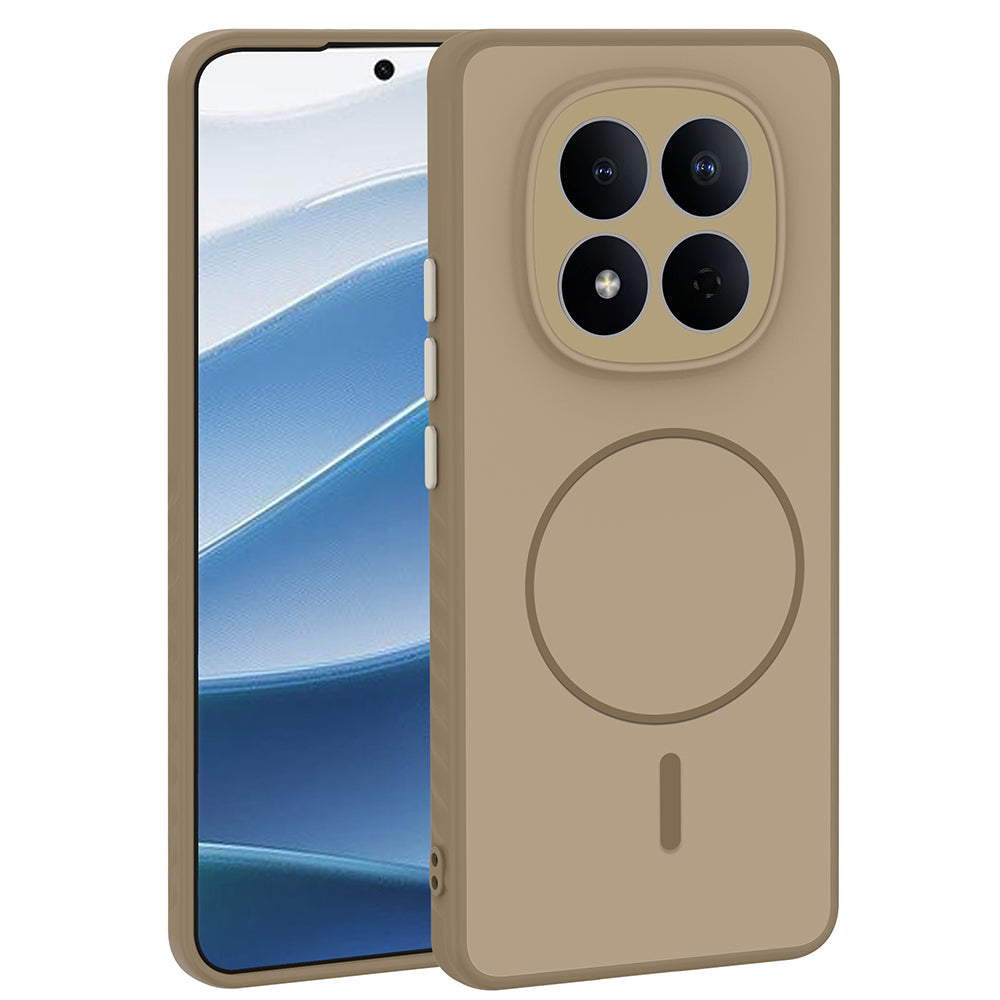 Xiaomi Redmi Note 15 4G Kılıf M-safe Şarj Özellikli Tea Kapak Gold