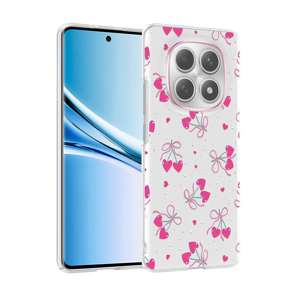 Xiaomi Redmi Note 15 5G Kılıf Kamera Korumalı Desenli Zore Klip Kapak Kalpli Kiraz