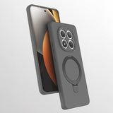 Xiaomi Redmi Note 15 5G Kılıf M-safe Şarj Özellikli Standlı Samara Kapak Titanyum-Gri
