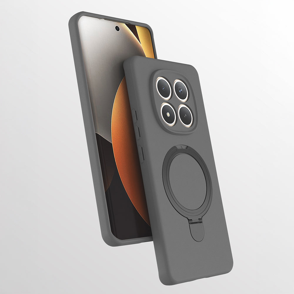 Xiaomi Redmi Note 15 5G Kılıf M-safe Şarj Özellikli Standlı Samara Kapak Titanyum-Gri