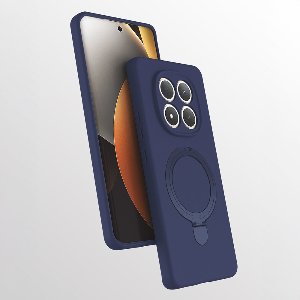 Xiaomi Redmi Note 15 5G Kılıf M-safe Şarj Özellikli Standlı Samara Kapak Lacivert