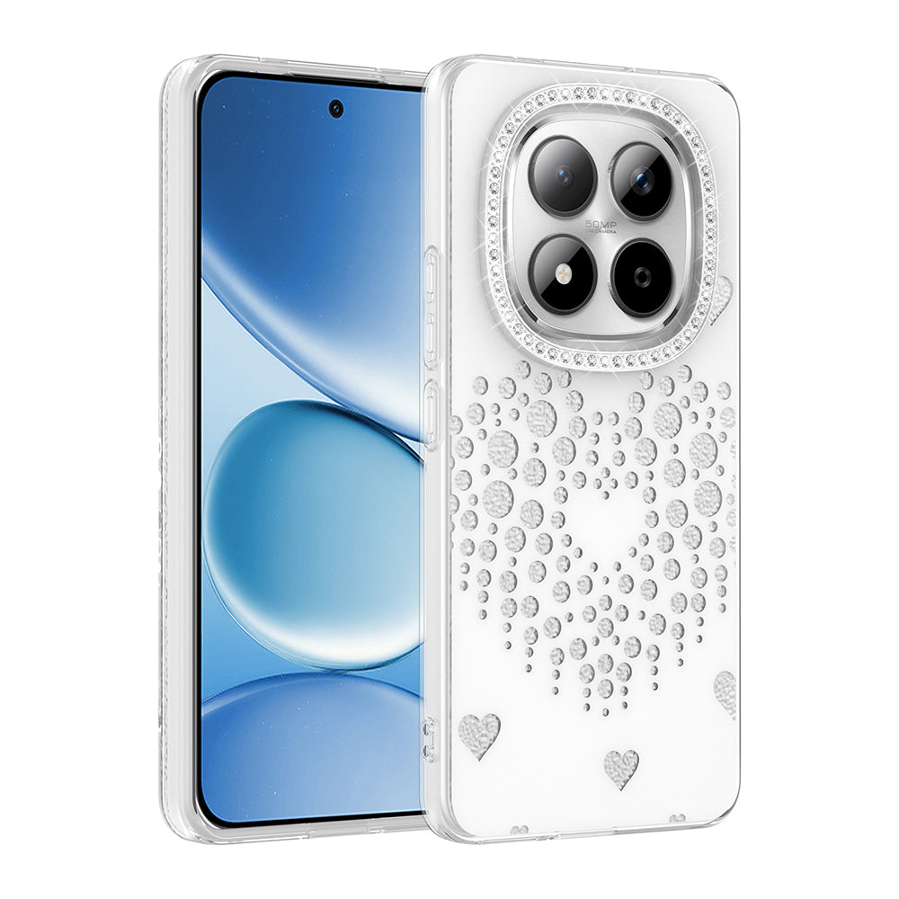 Xiaomi Redmi Note 15 Pro 4G Kılıf Damla Taşlı Zore Rivas Sert PC Kapak Beyaz