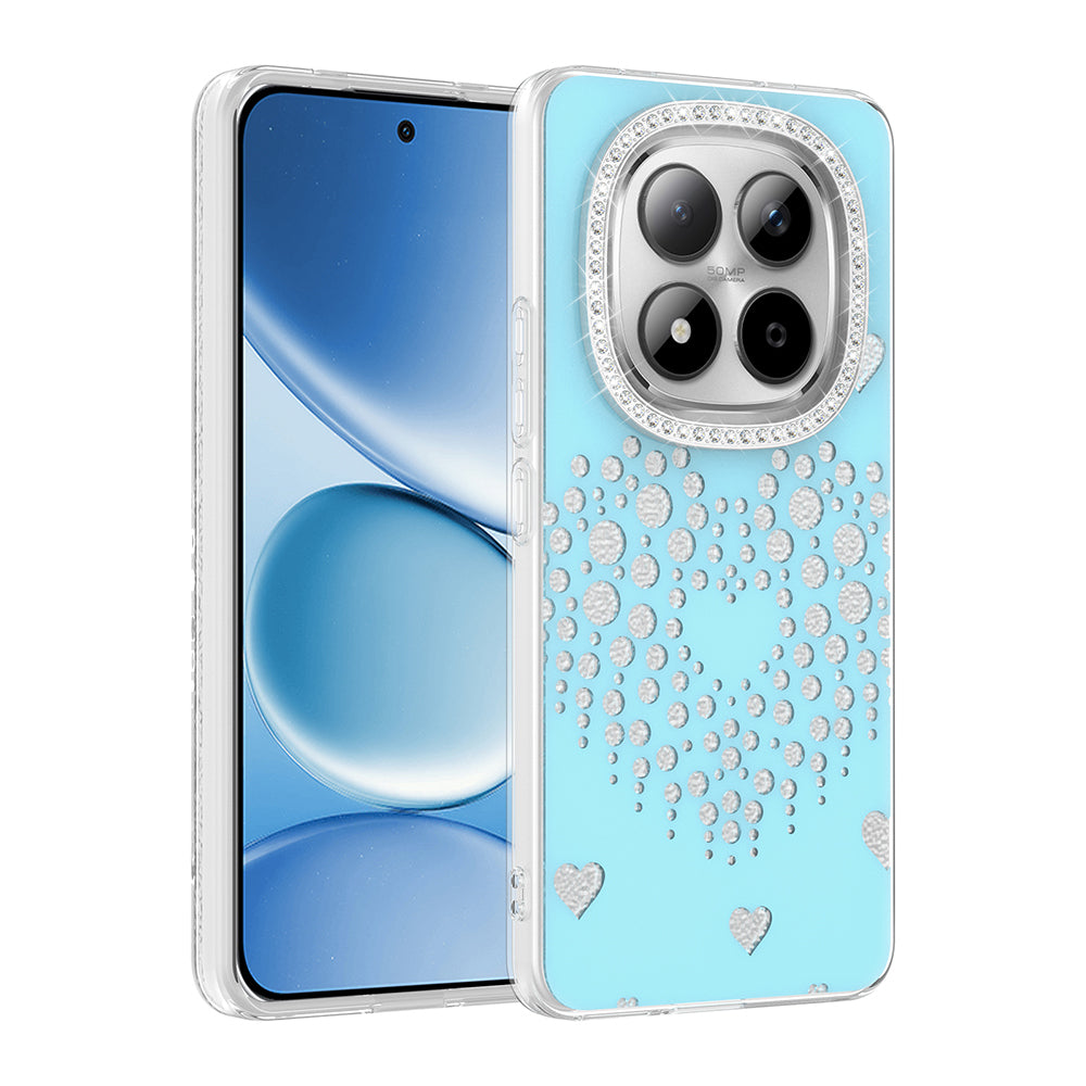 Xiaomi Redmi Note 15 Pro 4G Kılıf Damla Taşlı Zore Rivas Sert PC Kapak Mavi