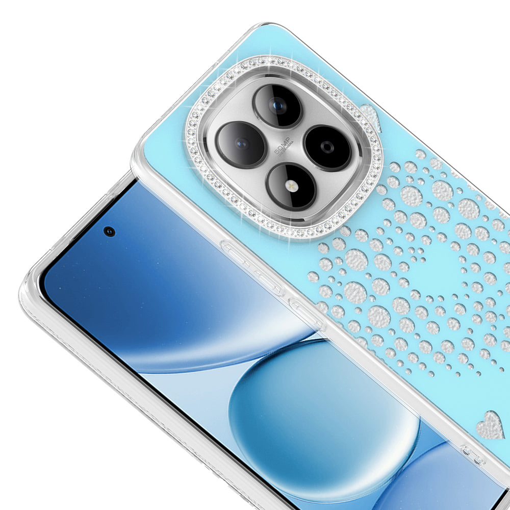Xiaomi Redmi Note 15 Pro 4G Kılıf Damla Taşlı Zore Rivas Sert PC Kapak Mavi