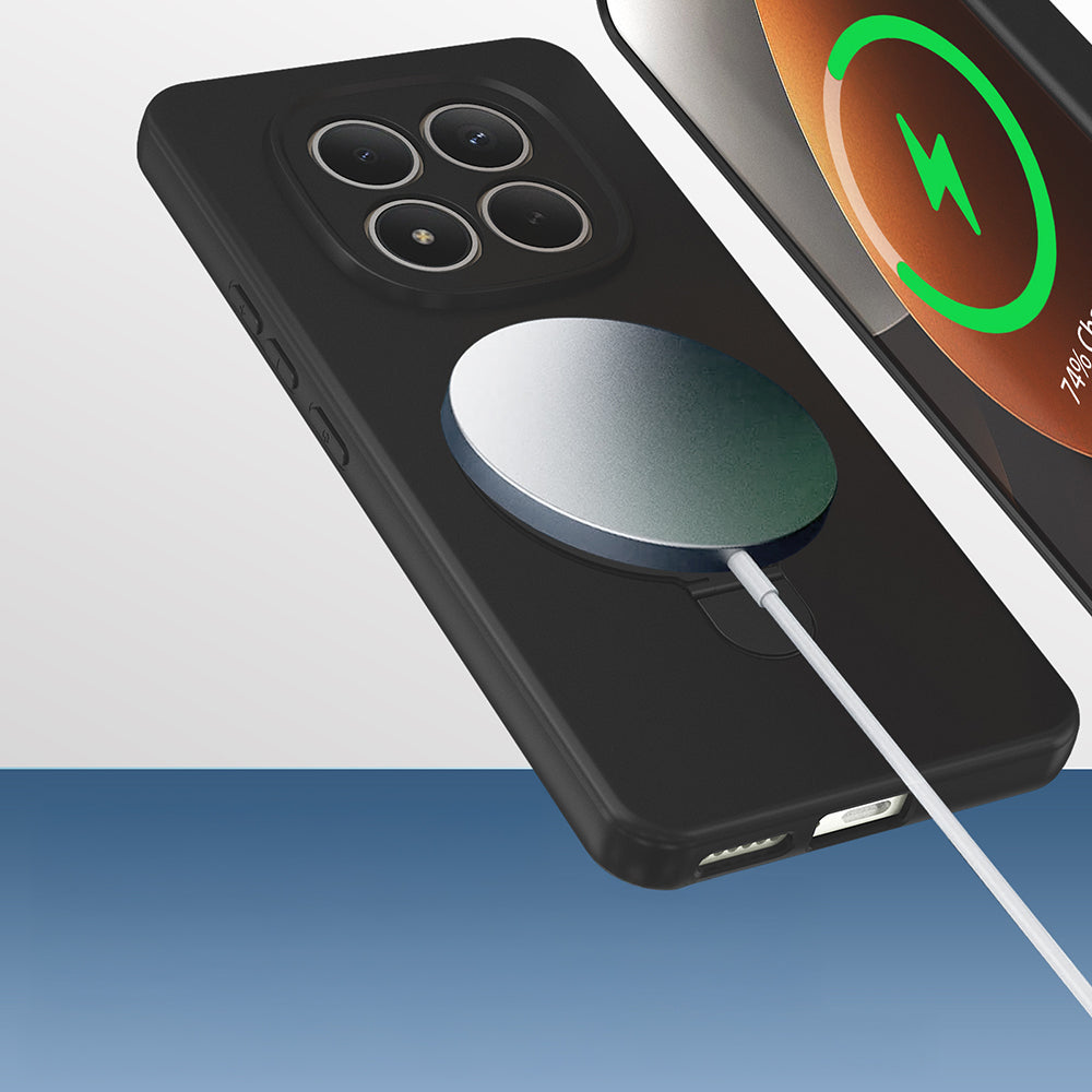 Xiaomi Redmi Note 15 Pro 4G Kılıf M-safe Şarj Özellikli Standlı Samara Kapak Titanyum-Gri