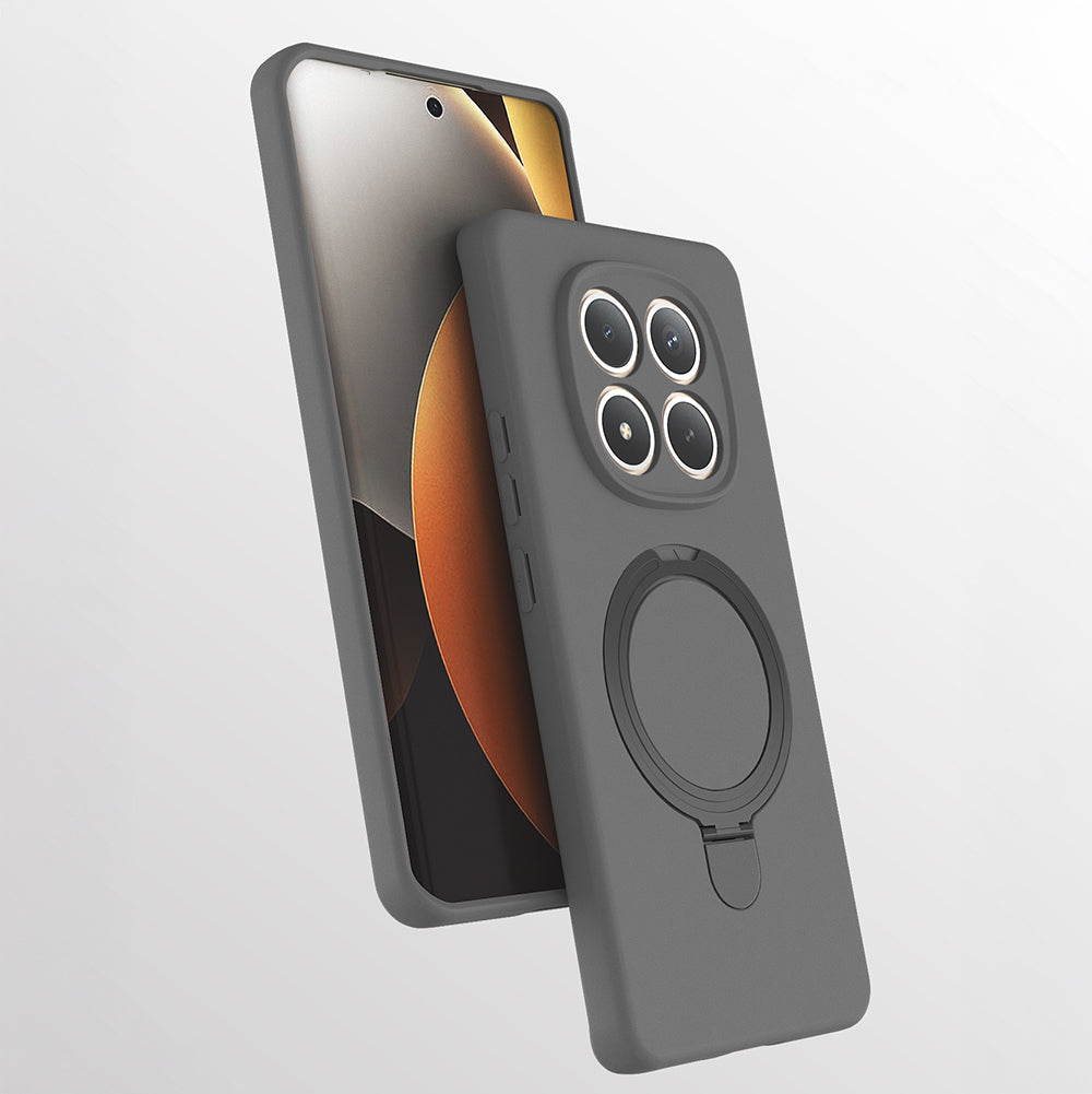 Xiaomi Redmi Note 15 Pro 4G Kılıf M-safe Şarj Özellikli Standlı Samara Kapak Titanyum-Gri