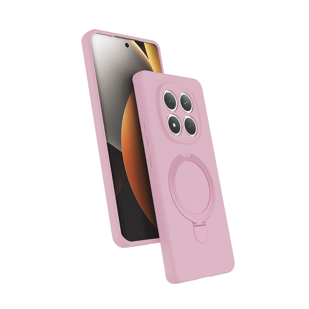 Xiaomi Redmi Note 15 Pro 4G Kılıf M-safe Şarj Özellikli Standlı Samara Kapak Pembe