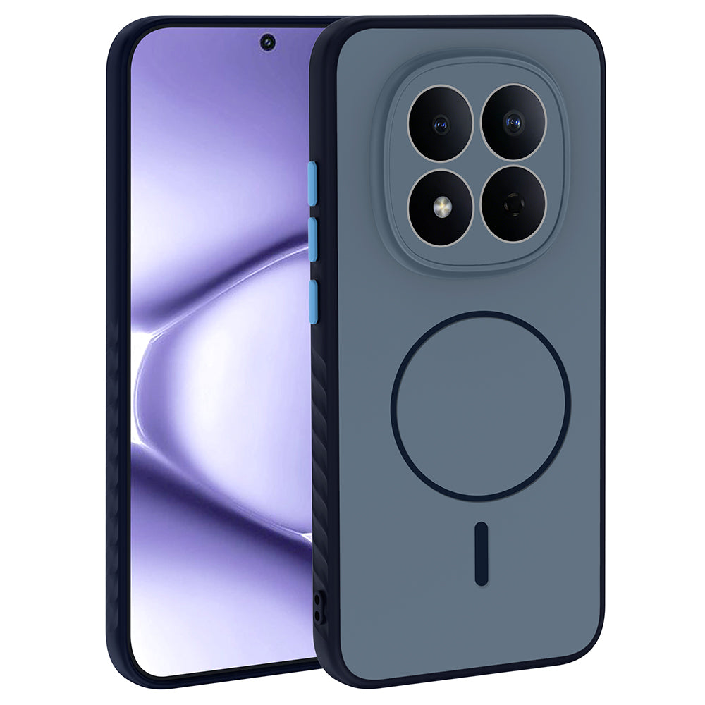 Xiaomi Redmi Note 15 Pro 4G Kılıf M-safe Şarj Özellikli Tea Kapak Lacivert
