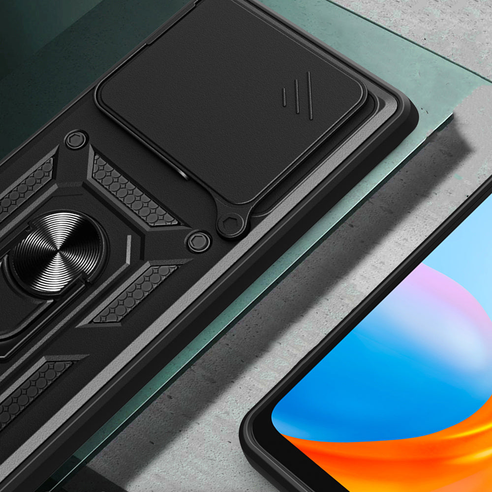 Xiaomi Redmi Note 15 Pro 4G Kılıf Magnetik Standlı Kamera Korumalı Zore Sürgülü Vega Kapak Siyah