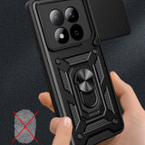 Xiaomi Redmi Note 15 Pro 4G Kılıf Magnetik Standlı Kamera Korumalı Zore Sürgülü Vega Kapak Siyah