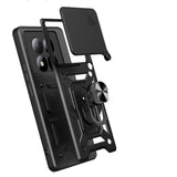 Xiaomi Redmi Note 15 Pro 4G Kılıf Magnetik Standlı Kamera Korumalı Zore Sürgülü Vega Kapak Siyah