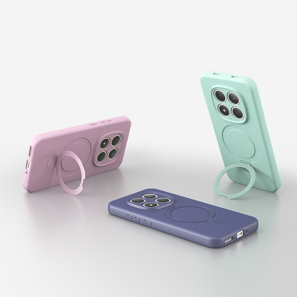 Xiaomi Redmi Note 15 Pro Kılıf M-safe Şarj Özellikli Standlı Samara Kapak Lacivert