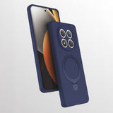 Xiaomi Redmi Note 15 Pro Kılıf M-safe Şarj Özellikli Standlı Samara Kapak Lacivert