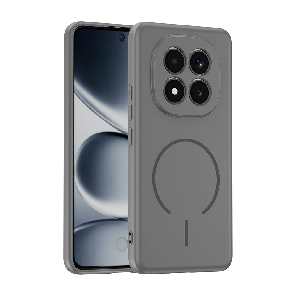 Xiaomi Redmi Note 15 Pro Kılıf M-safe Şarj Özellikli Meta Kapak Titanyum-Gri
