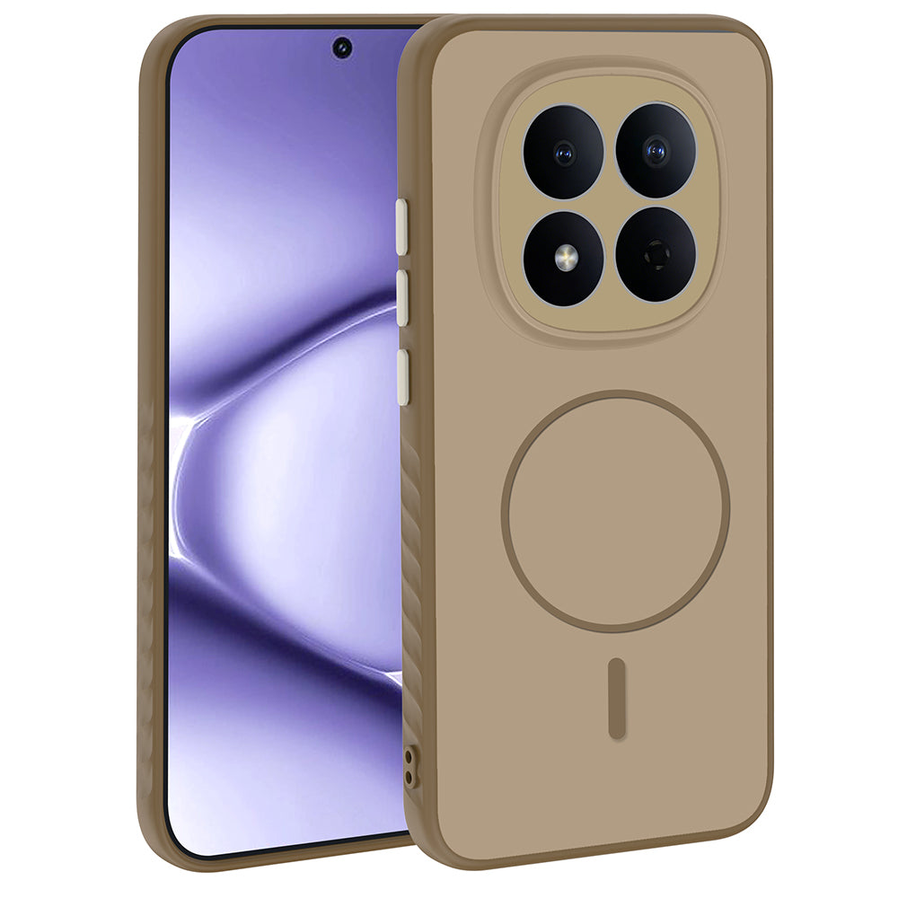 Xiaomi Redmi Note 15 Pro Kılıf M-safe Şarj Özellikli Tea Kapak Gold
