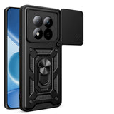 Xiaomi Redmi Note 15 Pro Kılıf Magnetik Standlı Kamera Korumalı Zore Sürgülü Vega Kapak Siyah