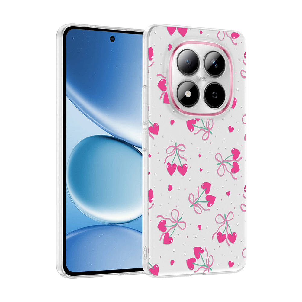 Xiaomi Redmi Note 15 Pro Plus Kılıf Kamera Korumalı Desenli Zore Klip Kapak Kalpli Kiraz